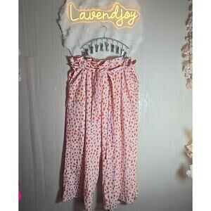 Pink Leopard Print Wide Leg Slacks Pants Plus 22 Eloquii Statement Piece Holiday